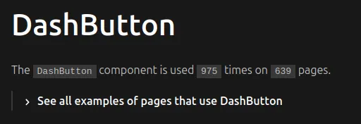 Usage of dash button component